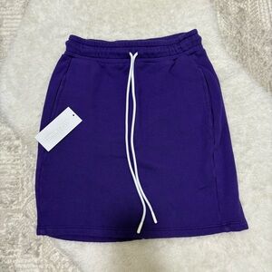 NWT COTTON CITIZEN REVOLVE Brooklyn purple terry cloth lined mini skirt